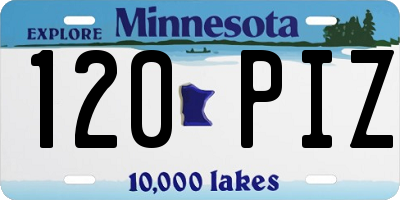 MN license plate 120PIZ