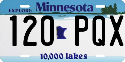 MN license plate 120PQX