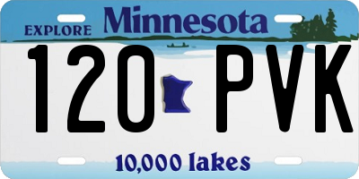 MN license plate 120PVK