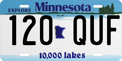 MN license plate 120QUF