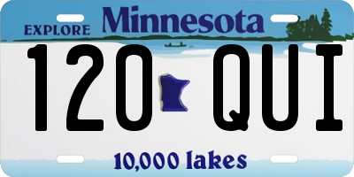 MN license plate 120QUI