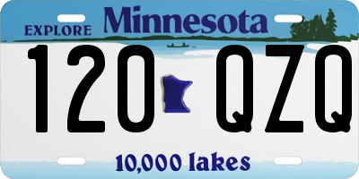 MN license plate 120QZQ