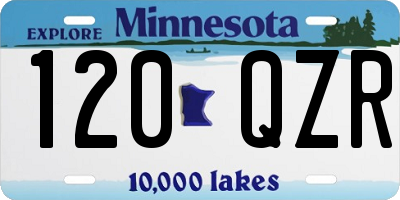 MN license plate 120QZR