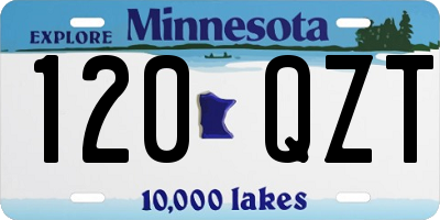 MN license plate 120QZT