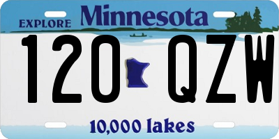 MN license plate 120QZW