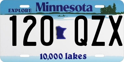 MN license plate 120QZX