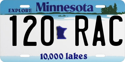 MN license plate 120RAC