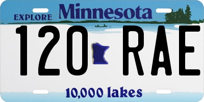 MN license plate 120RAE