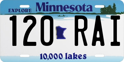 MN license plate 120RAI