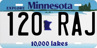 MN license plate 120RAJ