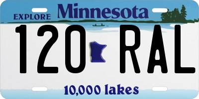 MN license plate 120RAL