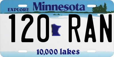 MN license plate 120RAN
