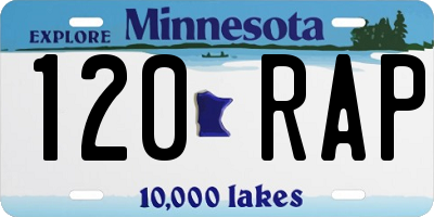 MN license plate 120RAP