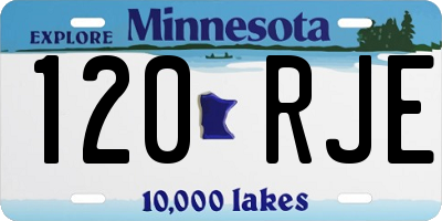MN license plate 120RJE