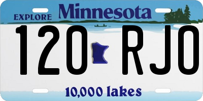 MN license plate 120RJO
