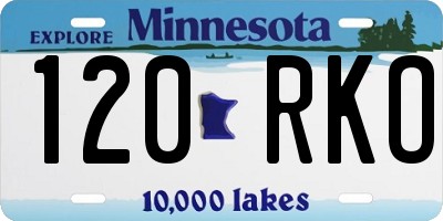 MN license plate 120RKO