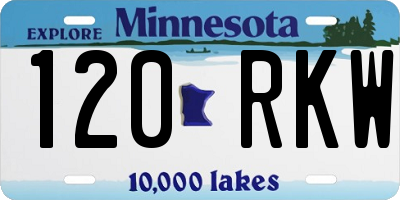 MN license plate 120RKW