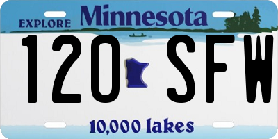 MN license plate 120SFW