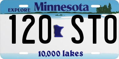 MN license plate 120STO