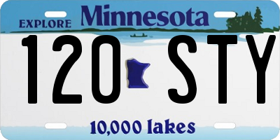 MN license plate 120STY
