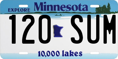 MN license plate 120SUM