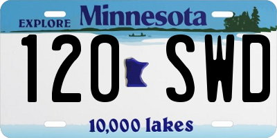 MN license plate 120SWD