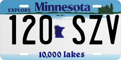 MN license plate 120SZV