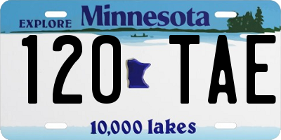 MN license plate 120TAE