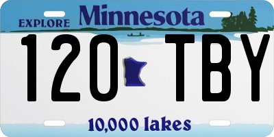 MN license plate 120TBY