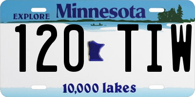 MN license plate 120TIW