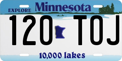 MN license plate 120TOJ