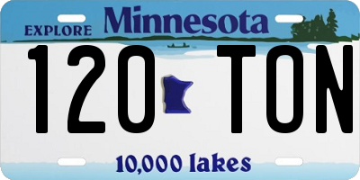 MN license plate 120TON
