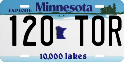 MN license plate 120TOR