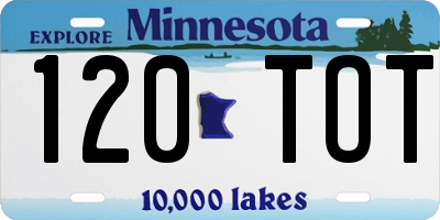 MN license plate 120TOT