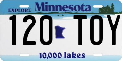 MN license plate 120TOY