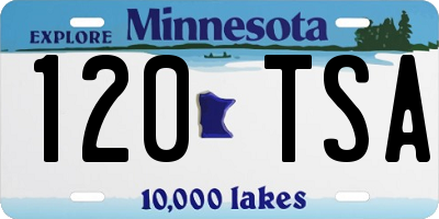 MN license plate 120TSA