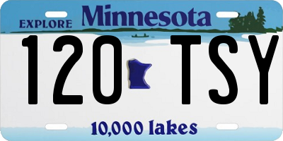 MN license plate 120TSY