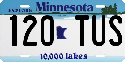 MN license plate 120TUS