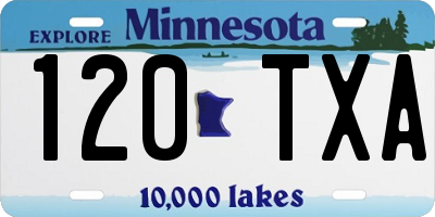 MN license plate 120TXA