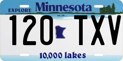 MN license plate 120TXV