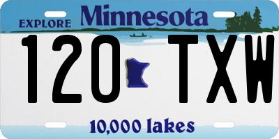 MN license plate 120TXW