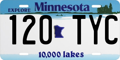 MN license plate 120TYC