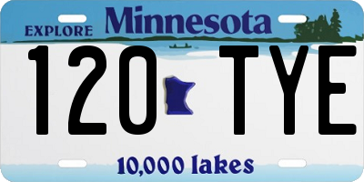 MN license plate 120TYE
