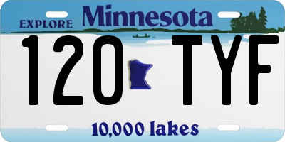 MN license plate 120TYF