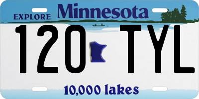 MN license plate 120TYL