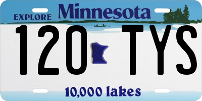 MN license plate 120TYS