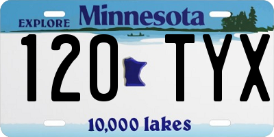MN license plate 120TYX