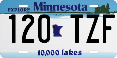 MN license plate 120TZF