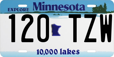 MN license plate 120TZW