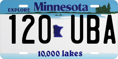 MN license plate 120UBA